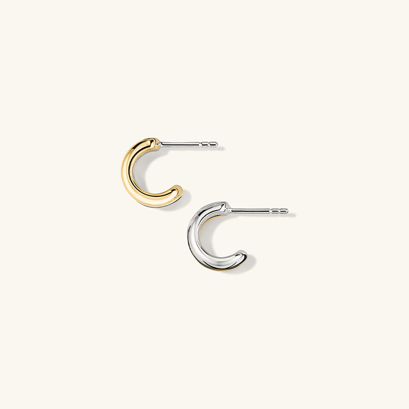 Mixed Metal delicate Hoop Earrings