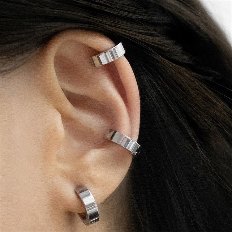 Bold Cuff Earring in Silver