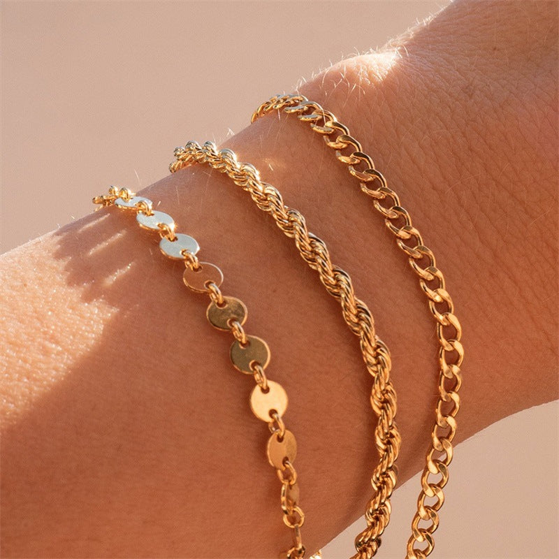 Gold Rope Chain Bracelet