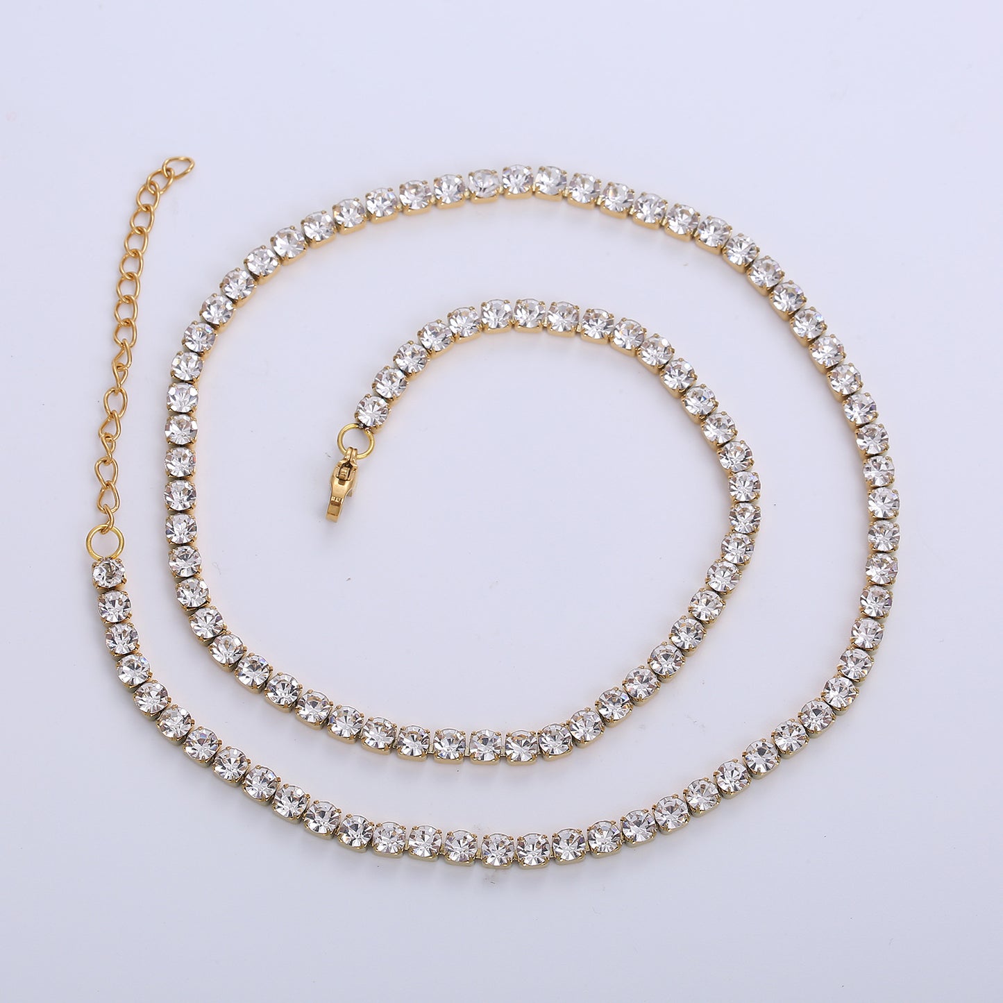 Gold Waterproof Tennis Necklace