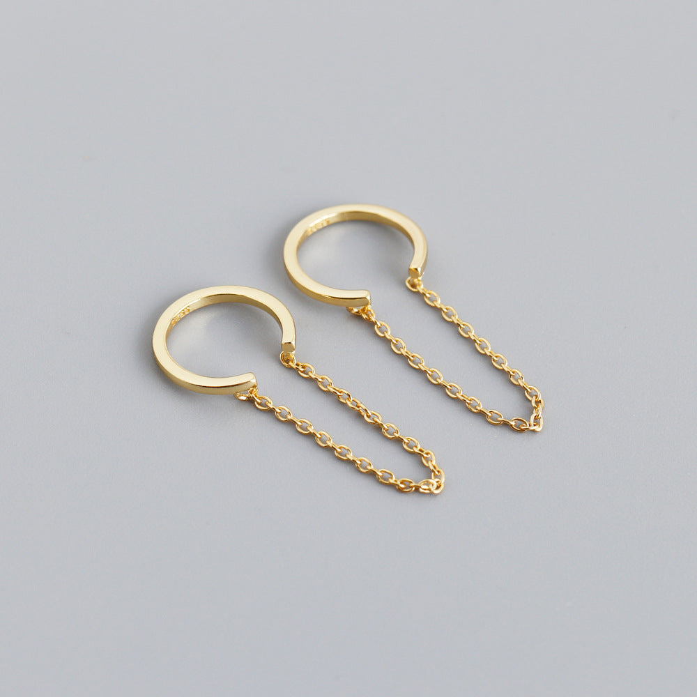 Gold plated Ear cuff with chain detail