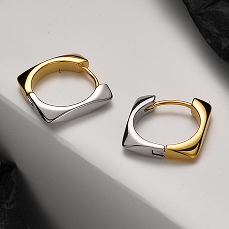 Mixed Metal elegant Square Hoop