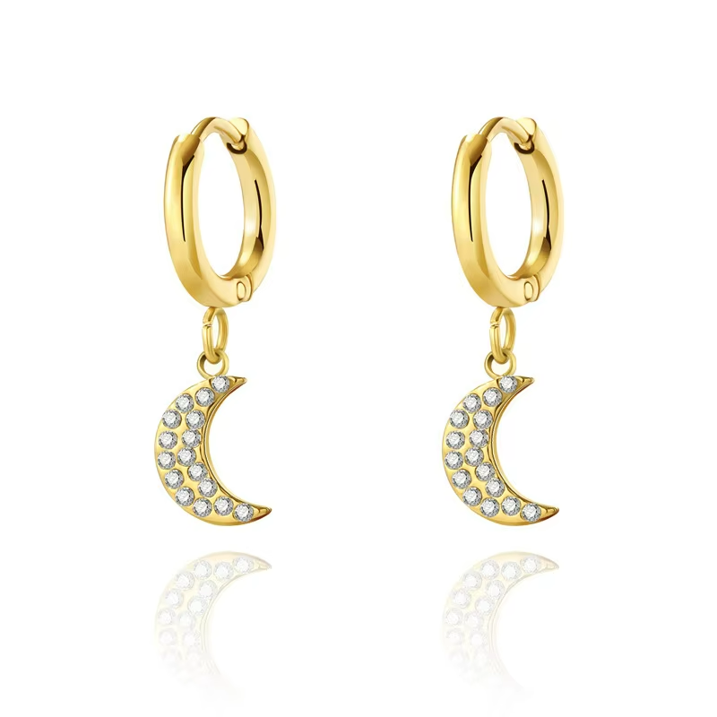 Moon CZ Drop earrings