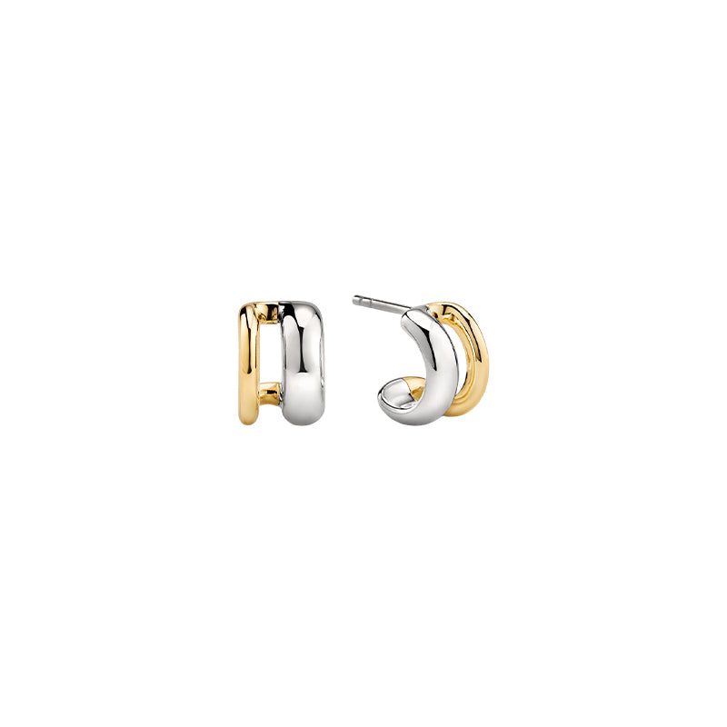 Mixed Metal delicate Hoop Earrings