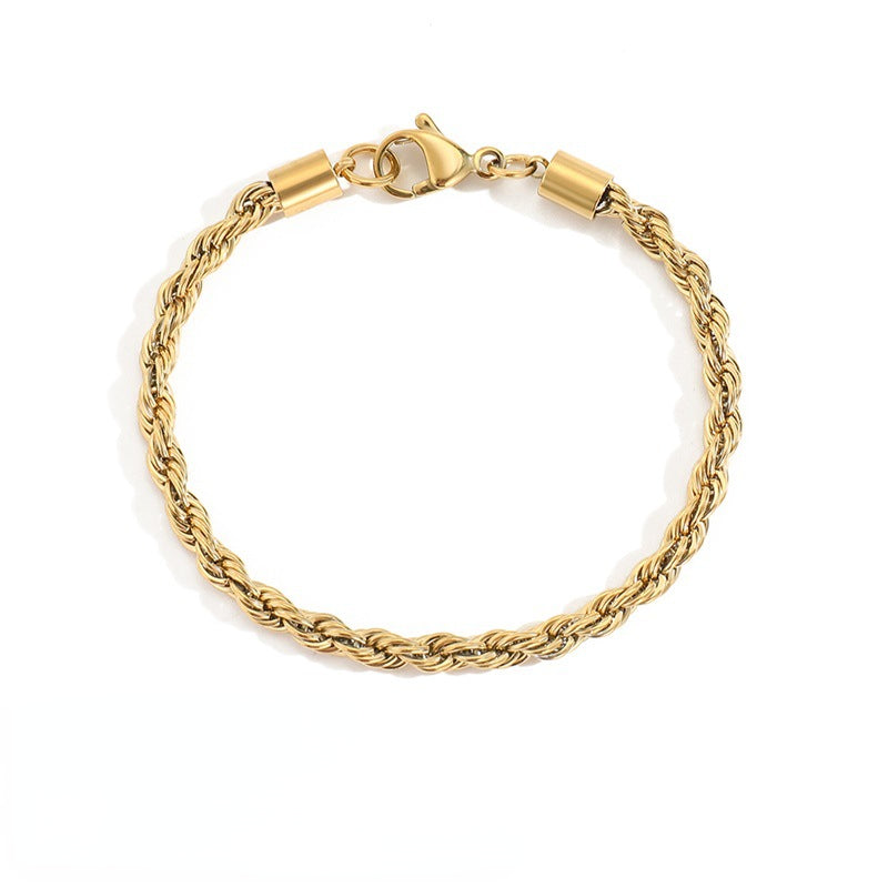 Rope Twist Chain Bracelet in Gold