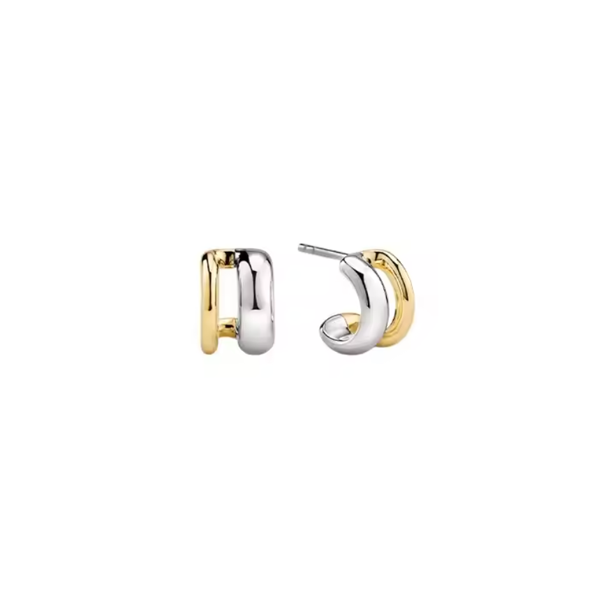 Mixed Metal delicate Hoop Earrings