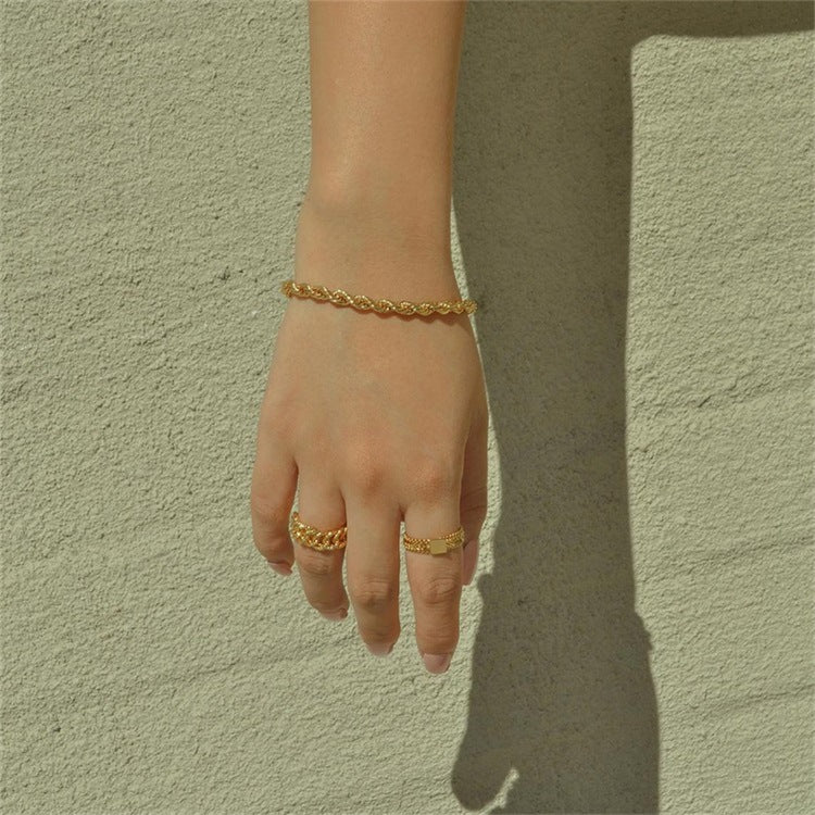 Thick Gold Rope Chain Bracelet