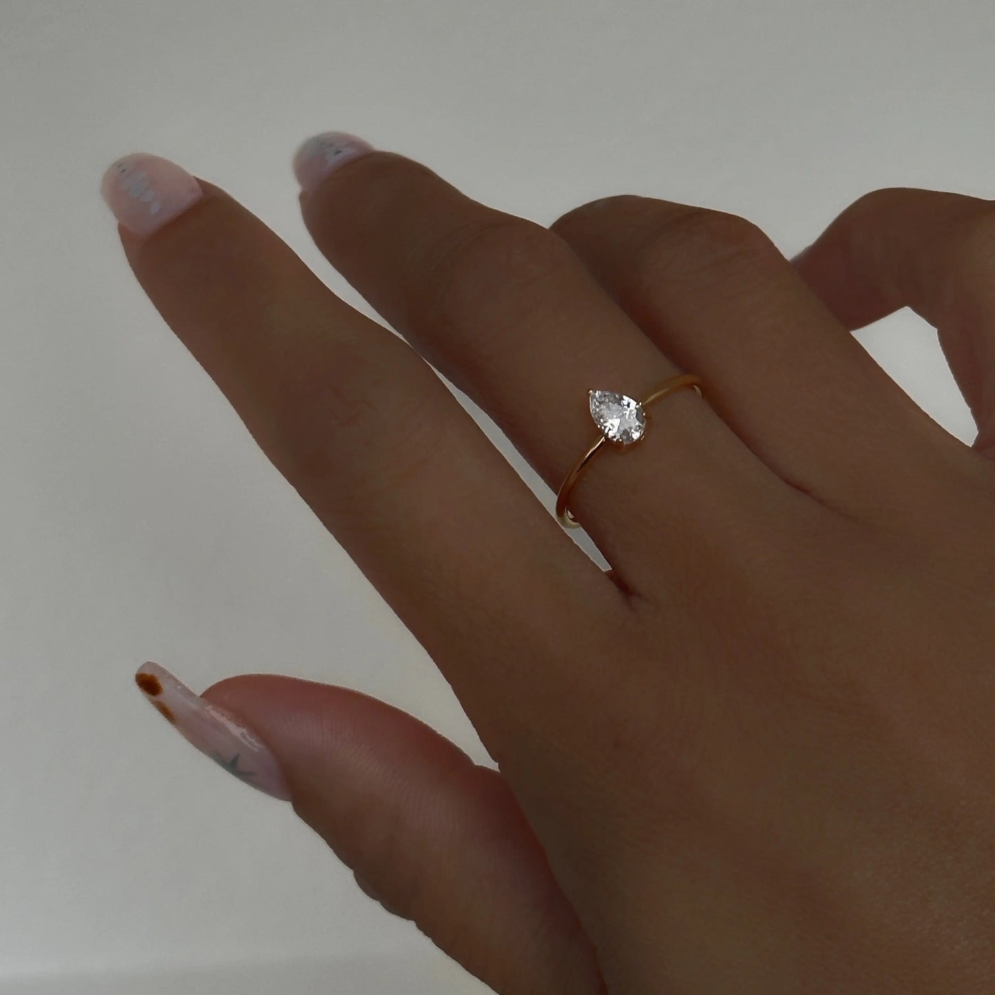 minimalist waterproof pair Zircon ring